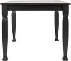 Flash Furniture Grace 60" Solid Wood Dining Table, Commercial Grade Heavy Duty Wood Table, Decorative Turned Legs, Water Resistant Finish, Seating for 6, Black