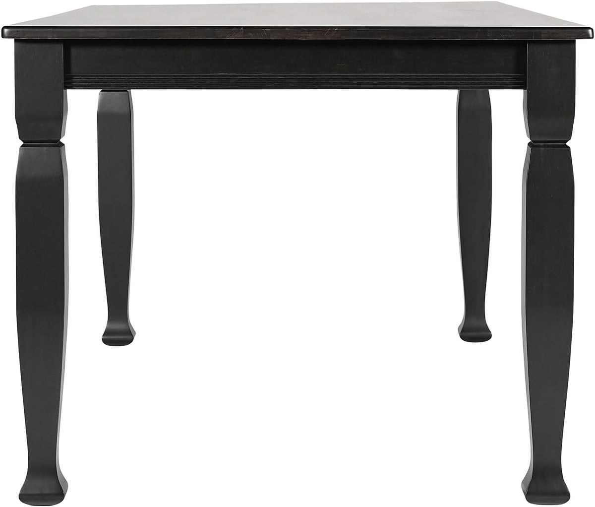 Flash Furniture Grace 60" Solid Wood Dining Table, Commercial Grade Heavy Duty Wood Table, Decorative Turned Legs, Water Resistant Finish, Seating for 6, Black