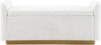 KEIKI 49" Storage Ottoman Bench with Safety Hinge, Ottoman with Storage, End of Bed Bench for Bedroom, Living Room, Entryway, Holds up to 350 lb, Beige