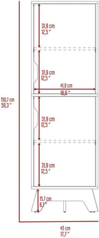 British Single Kitchen Pantry, Four Storage Shelves, Double Doors Cabinets for Kitchen Organization & Stylish Storage Solutions