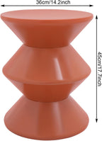 Round Side Table,Modern Hourglass Shaped Accent Stool, Minimalist Sofa Side Table Round Small Coffee End Table for Living Rooms, Bedrooms,Offices (Orange)