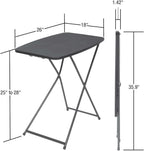 26 Inch Adjustable Height Personal Folding Table - Lightweight Portable Desk for Small Spaces, Dorm Room, TV Tray, Craft Table & Camping - Easy Fold Flat Storage, No Assembly Required, Black