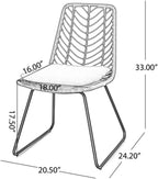 Saiveina Deja Chair,2PCS with 2 Cushions,Gray