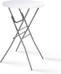 Byliable 28in Cocktail Folding Table, Round High Top Bar Height White Table | Portable Foldable Design with Removable Legs, Two Folding Methods, HDPE Tabletop, Indoor Outdoor for Parties, Patio, Events