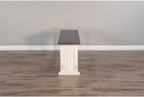 Pemberly Row Farmhouse Solid Wood Dining Bench in Brown/White, Rustic Wood Construction, Sturdy and Durable, Kitchen or Dining Seating, Farmhouse Style, Comfortable and Stylish