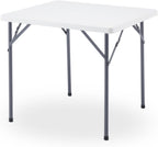KAIHAOWIN Folding Card Table: Small White Foldable Square Table Plastic with Folding Legs for Outdoor Indoor Small Spaces