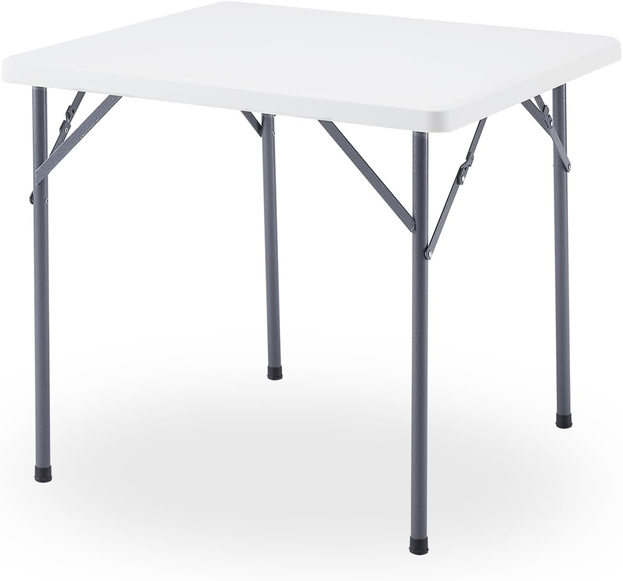 KAIHAOWIN Folding Card Table: Small White Foldable Square Table Plastic with Folding Legs for Outdoor Indoor Small Spaces