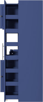 Buffet Cabinet with Hutch and Pull-Out Side Organizer, 70 in | P2 MDF, 6 doors, 5 adjustable shelves, 3-tier door shelves, pull-out side organizer with wheels, 52.8 W x 17.7 D x 70.1 H in