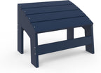 Crystal Harbor Outdoor Footstool, Navy – Recycled HDPE All-Weather Ottoman for Adirondack Chairs