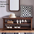 XKZG Shoe Rack Bench Wooden Shoe Storage Bench Entryway Bench, Brown, 39.4" | Rubber wood, Shoe Bench for Entryway, Living Room, Bedroom, Balcony, 39.4"W x 11.8"D x 16.5"H