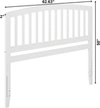 AFI, Richmond Slatted Queen Solid Wood Headboard, White