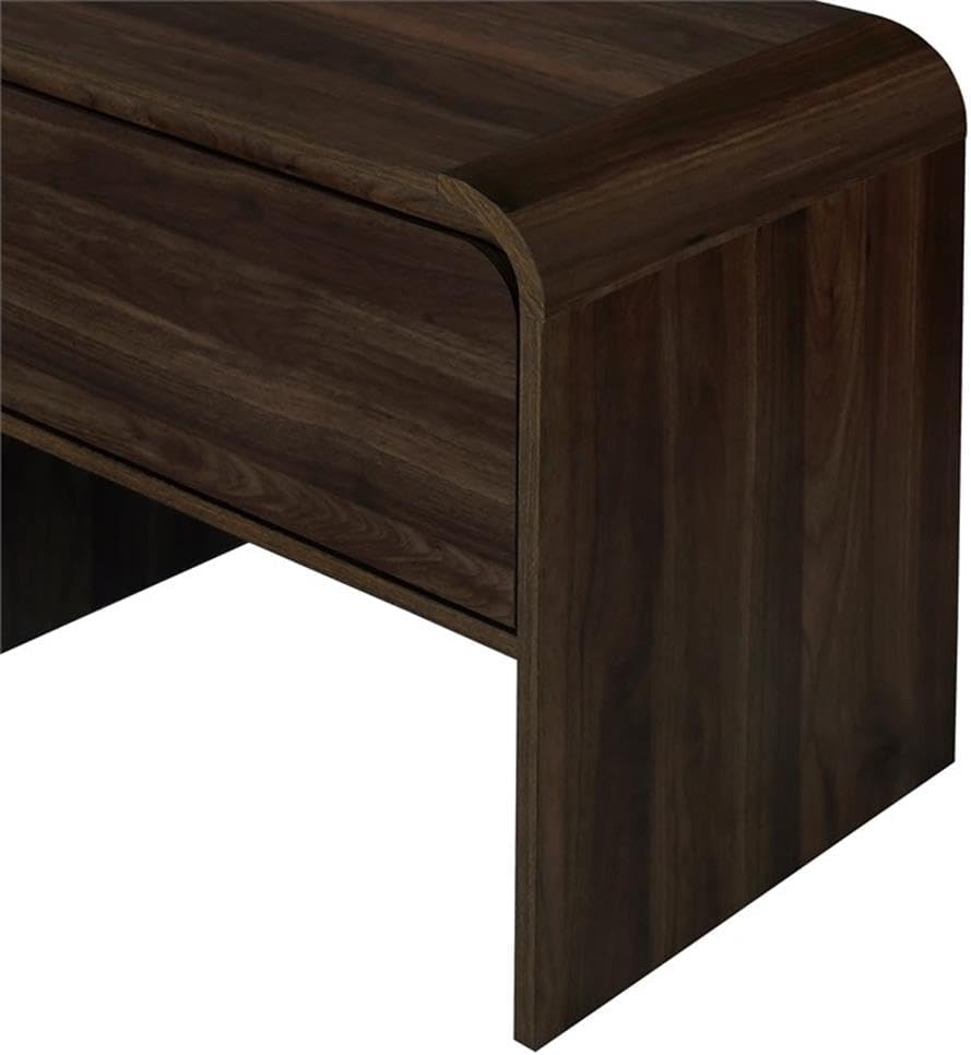 Pemberly Row Modern 2-Piece Wood End Table Set, Walnut Finish, 21.6 in W x 15.7 in D x 21.6 in H, Sturdy Eco-Friendly Build, Drawer Storage, Minimalist Style Bedside or Living Room Tables
