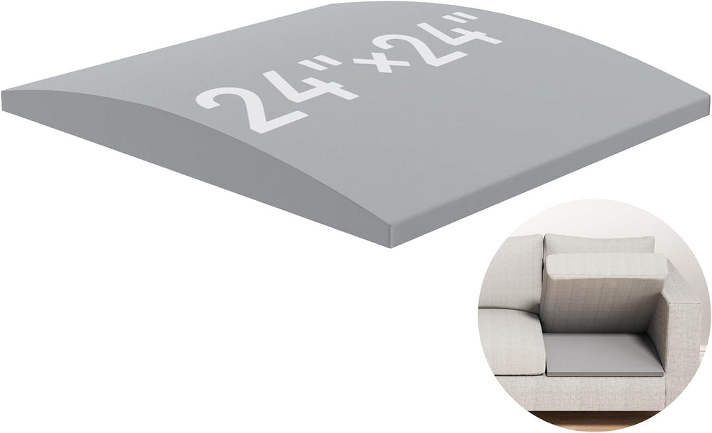 Upgraded Size Sofa Cushion Support, Couch Cushion Support for Sagging Couch Seat, Couch Replacement Insert, 24"x24"x2.4", High Density Foam Furniture Seat Sagging Repair, Trapezoid 40D, Grey Set of 1