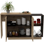 2-Shelf 1-Drawer Kitchen Island Wenge and Light Oak | Includes 5 shelves and 2 doors for storage and display