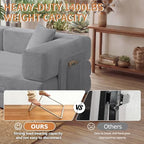 78.8" Couch for Living Room, Futon Sleeper Sofa Bed | Convertible Sofa Bed, Corduroy Pull Out Couch Loveseat with Storage Pocket, Modular Design, No Assembly, Grey