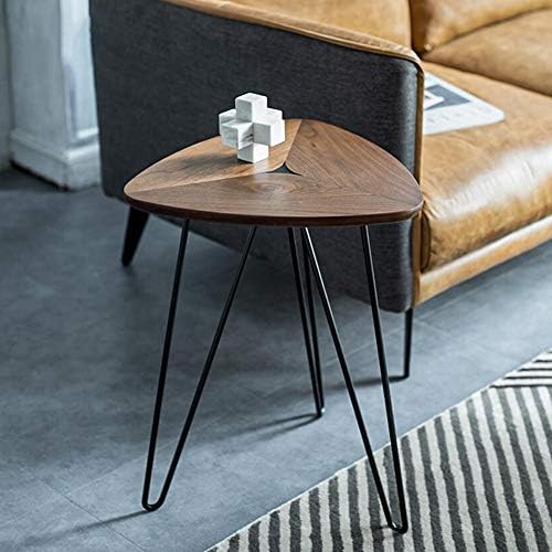 Telephone Table, Side Table,16.92",Sofa Side Table,Bedroom Balcony Small Telephone Tables,Metal Hairpin Legs(Color:Walnut,Size:16.9216.9222.44in)
