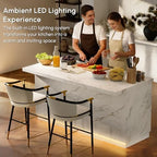 homary 72" Large White Kitchen Island with Storage & LED Lights, Wood Freestanding Island with Wine Rack, Drawers, Cabinet & Shelves, Modern for Kitchen & Dining Room