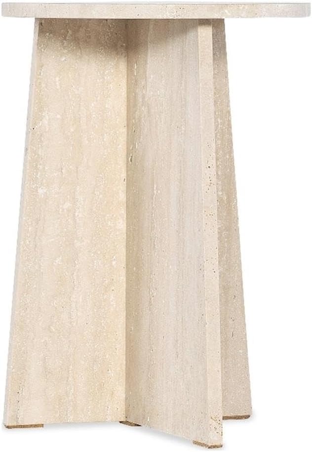 Hooker Melange Cirque Spot Table with Cream Colored Travertine Xalapa Honed Stone