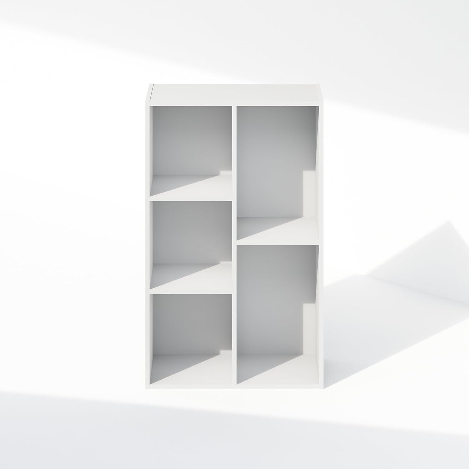 Furinno Reed Closet Organizers and Storage, 5-Cube Reversible Closet Shelves, Closet Organization Shelf, 9.4 x 19.5 x 31.5, for Bedroom, Closet, White