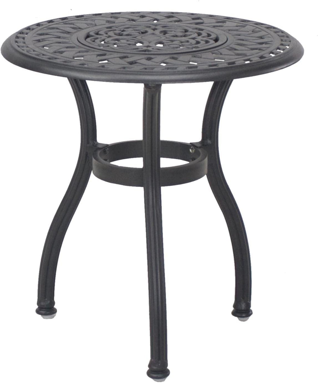 Darlee Nassau 5 Pc Cast Aluminum Seating Set w/ 24 Inch Series 60 Ice Bucket End Table & Reclining Chairs & Throw Pillows in Antique Bronze/Sesame