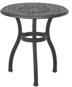 Darlee Nassau 5 Pc Cast Aluminum Seating Set w/ 24 Inch Series 60 Ice Bucket End Table & Reclining Chairs & Throw Pillows in Antique Bronze/Sesame