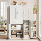 Garvee 70" Tall Kitchen Pantry Storage Cabinet,Modern Kitchen Hutch Cabinet | with Doors and Shelves, Freestanding Food Pantry with Large Storage Drawer for Dining Room and Household Organization