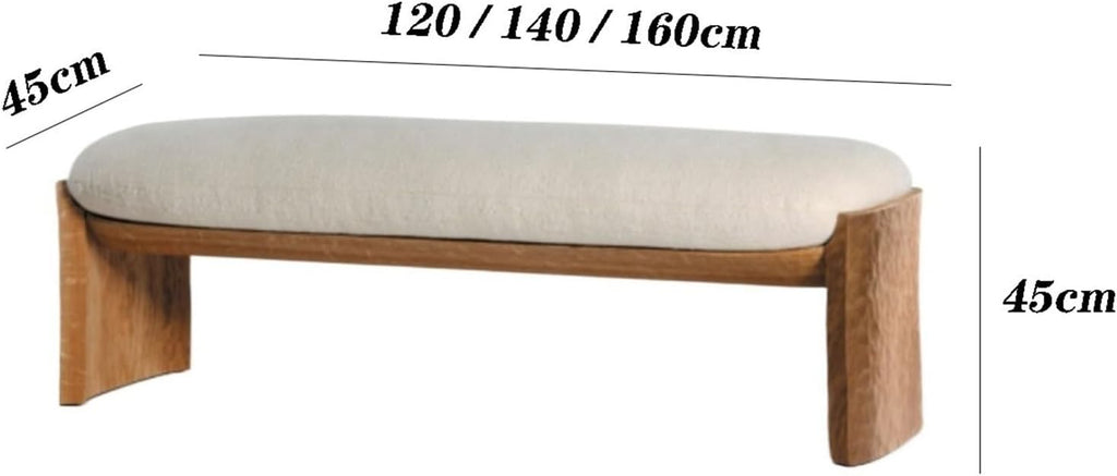 Modern Hotel Bedroom Bedside Stool Cloakroom Shoe Living Room Wooden Leisure Bench Entryway(120 * 45 * 45cm)