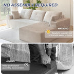 MAXYOYO Couch, 104-Inch L-Shape Sectional Sofa, Right-Facing Chaise