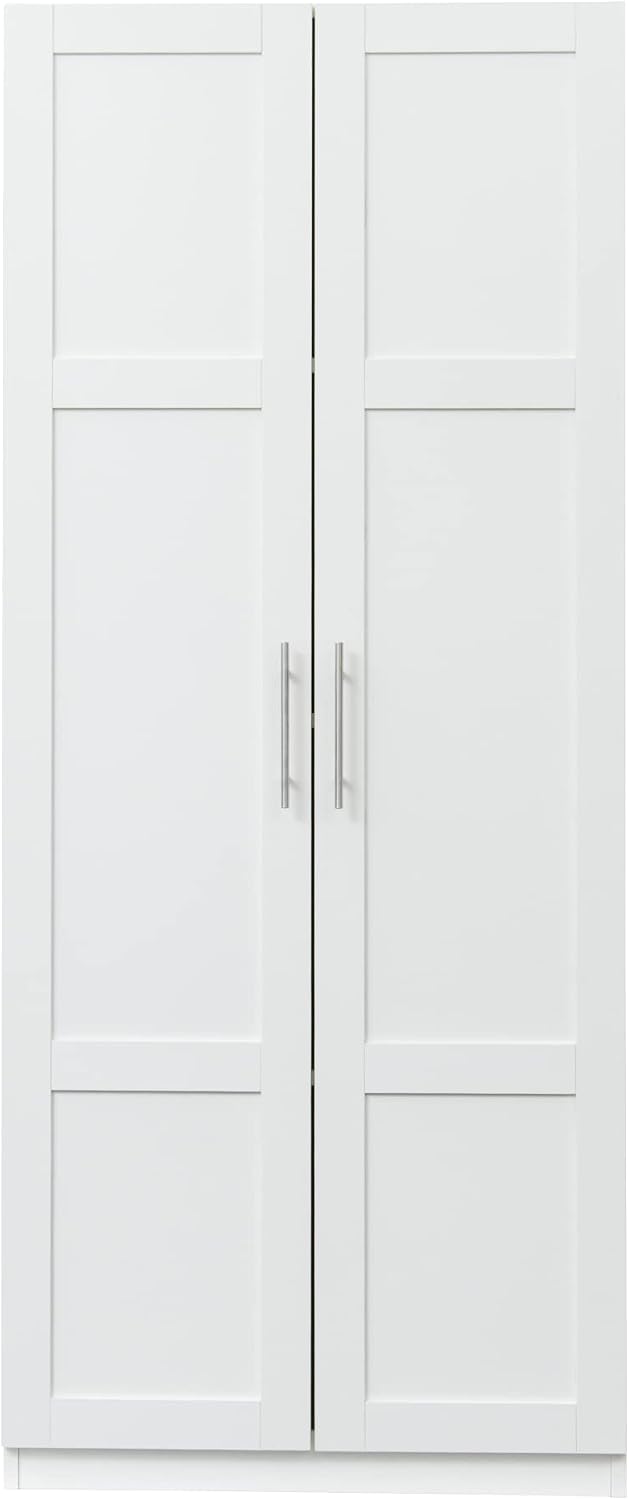 Kitchen Pantry Storage Cabinets, 70.87" Tall Pantry Cabinet with 2 Door and 3 Shelves, Farmhouse Kitchen Cabinets with Handles, Large Freestanding Storage Cabinet, White