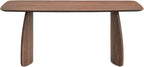 Penau Walnut Finish Rectangular Dining Table, Curved Wooden Base, Engineered Wood Construction with Walnut Veneer, Sturdy MDF Core, Modern Contemporary Design, 71 x 35 x 30 Inchs