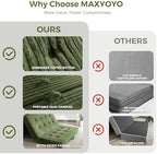 MAXYOYO Floor Sofa Couch, 6 Inch Tri-Fold Floor Sofa Bed, Folding Mattress with Handles, Soft Faux Fur Folding Bed with Supportive Foam Filling, Portable Couch for Living Room, Full, Dark Green