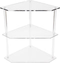 Yosoo Acrylic Corner Table, Small 3 Tier Triangular End Table, Transparent & Stable, Easy to Install, Suitable for Living Room, Bedroom, Study Arrangement