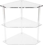 Yosoo Acrylic Corner Table, Small 3 Tier Triangular End Table, Transparent & Stable, Easy to Install, Suitable for Living Room, Bedroom, Study Arrangement