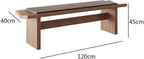 Modern Wooden Long Shoe-Changing Bench for Bedroom Dressing Room Leather Bed end Upholstered Entryway(Small)