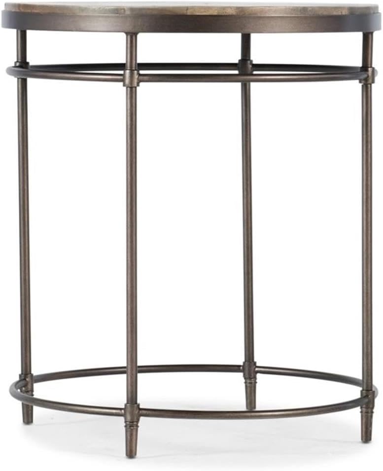 Pemberly Row 22" Round End Table, Acacia Solid Wood Top, Light Wood Finish, Metal Base, Modern Contemporary Design, Durable Living Room Side Table for Indoor Use