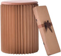 Brown Craft Paper Potable Stool - Folded Like A Book for Space Saving - Foot Stool Rest, Extra Seat for Living Room, Study, Bookstore, Cloth Store (13.75Inch)
