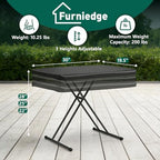 30 Inch Folding Table, Adjustable Height TV Tray for Small Spaces, Heavy Duty Foldable Utility Table for Laptop, Dining, Camping, No Assembly, 200 lbs Capacity, Black Granite