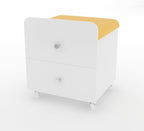Garvee Vanity Stool Chair with Storage, 17.32" l x 15.16" w x 17.32" h PU Ottoman with Lockable Wheels & Storage Drawer, Modern Multifunctional Chairs for Makeup