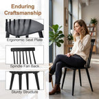 DUHOME Dining Chairs Set of 2 Wood Dining Room Chair Black Spindle Side Kitchen Room Country Farmhouse Chairs Black