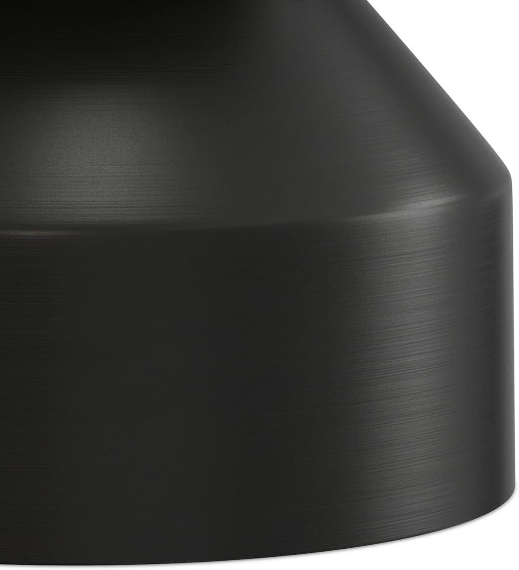 SIMPLIHOME Maxine Side Table - 18 inch Wide Genuine Marble Top Round Accent Table in Black/White, Modern End Table or Metal Table with Black Base for Living Room or Bedroom, Assembled