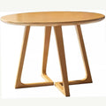 Round Dining Table for 4, Modern Farmhouse Kitchen Table,Small Circle Dining Tables with Wood Strip Base Round Conference Table for Small Spaces(Natural,35.4" L x 35.4" W x 29.5" H)
