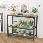 Ecoprsio Small Console Table, Sofa Table with Double Mesh Shelves, Industrial Entryway Table for Entryway, Hallway, Foyer, Front Hall, Sofa Couch, Living Room, Bar, Kitchen, 32 Inch, Rustic