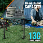 VILLEY Folding Camping Square Table, Portable Aluminum Table, Medium | Lightweight & Portable, Adjustable Square Table with Carry Bag for Camping, Picnic, BBQ, Backyard & Outdoor Use