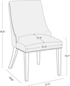 CHITA Farmhouse Dining Chairs with Nailhead Trim, Set of 2, Linen | Fabric High Back Dining Chairs, Upholstered Chairs with Sturdy Wood Frame for Dining Room