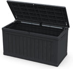 230 Gallon Large Outdoor Storage Deck Box XXL Patio Furniture Storage, 440 lbs Load Capacity as Bench/Table, Waterproof Resin Double-Wall for Backyard Garden & Pool