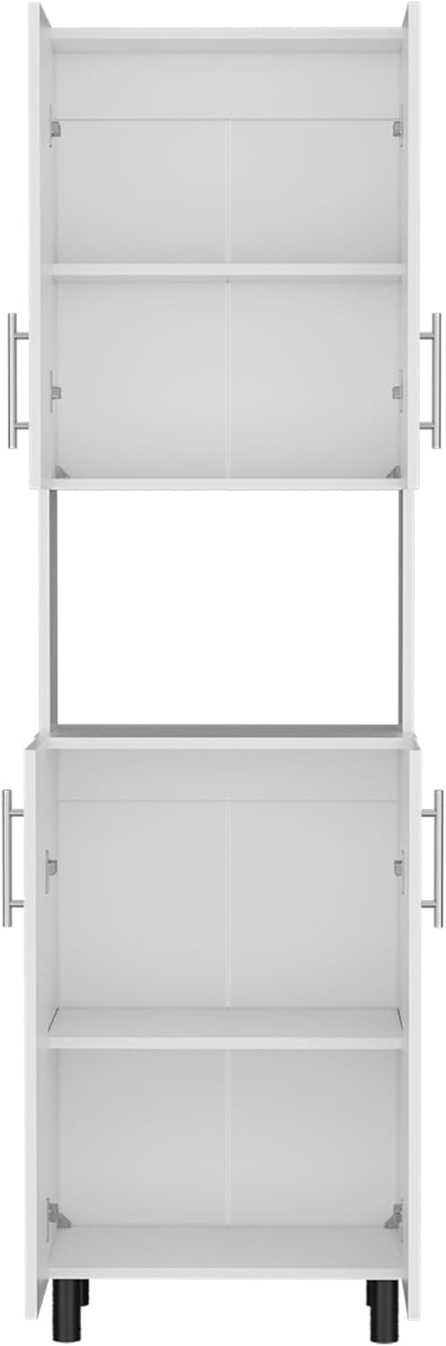 DEPOT E-SHOP 22" Olivet Kitchen Pantry, 4 Doors, 4Shelves, White - Kitchen – Tall Kitchen Storage & Pantry Organization for Kitchen, Dining Room & Utility Room Organization