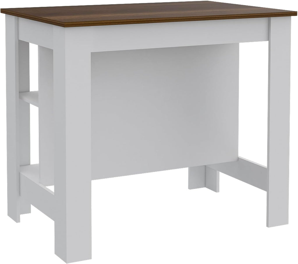 Kitchen Island with Three Concealed Shelves, Multicolor | Modern kitchen island with three concealed shelves and spacious surface