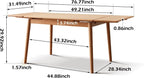 49.21’’-76.77’’ Extendable Dining Room Table for 6-10 Person, 100% Solid Wood Oak Dinner Kitchen Table, Mid Century Modern Dining Table for Kitchen, Living Room, Apartment (Natural)