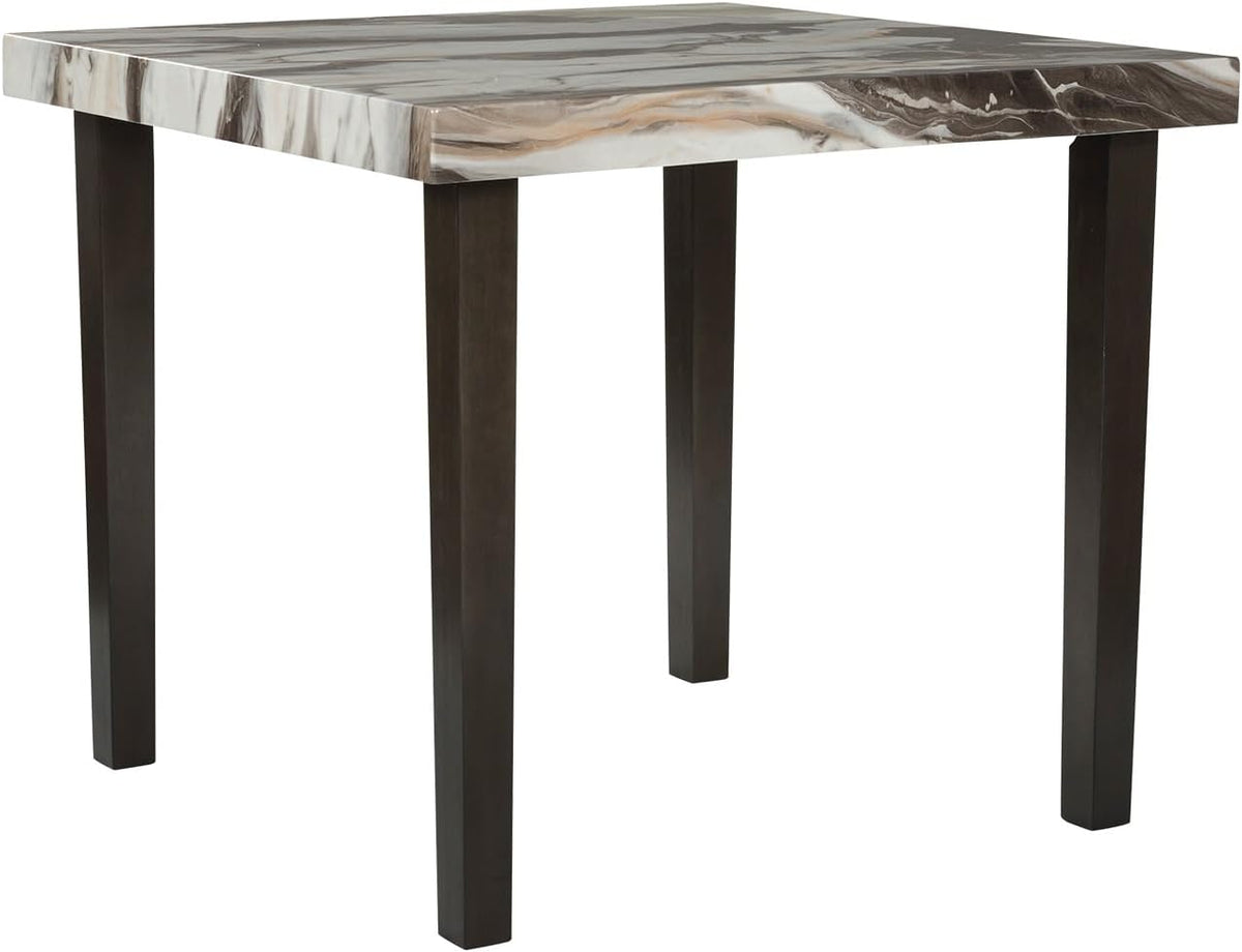 Signature Design by Ashley Jazmore Contemporary Counter Height Dining Table with Faux Marble Pattern, Dark Brown & Beige