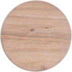 MAKLAINE Round Wood Side Table, 20" D x 24.5" H, Acacia and MDF, Natural Brown Finish, Turned Pedestal Base, Accent Table for Living Room or Bedroom